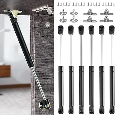 Vrbabies 6 Pack 100N/22.5Lb Gas Strut Gas Spring Gas Shocks, 10.4In Lid Stay Door Lift Support For Truck Tool Box, Cabinet Doors Cabinet Hydraulic Hood Shock Toy Chest Shock Absorber Soft Close