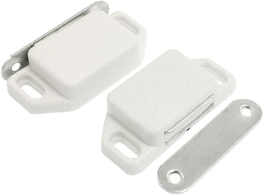 X-DREE 2 Pcs 2.2In Long Cabinet Door White Plastic Magnetic Catch Latch (54378F7E-A222-11E9-8D7C-4Cedfbbbda4E)