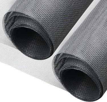 ACBAGI Window Screen Mesh Insect Mesh Screen Fly Mesh Roll Fly Mosquito Net Window Net Fly Screens Fiberglass Screen Mesh For Windows And Door (122X252cmx2Pcs, Grey)