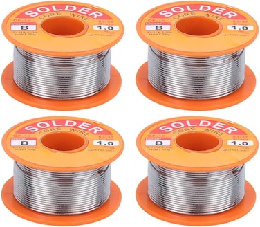 Walfront 4Pcs Solder Core Wire Lead Tin Flux Soldering Welding High Purity Nocleaning Reel Electronics Soldering Diy Repair 50G 1mm