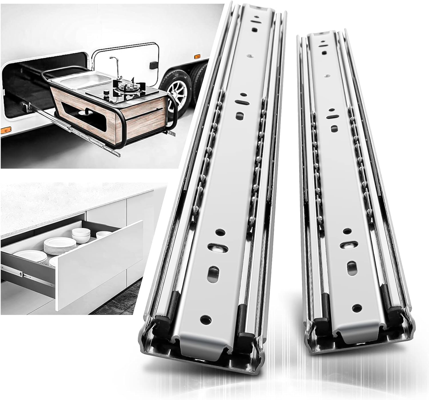 Buy AOLISHENG Heavy Duty Drawer Slides Rails 20 Inch Full Extension ...
