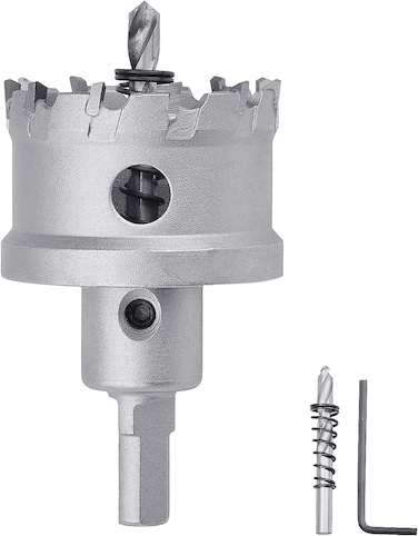 GUICGOC 40mm (1-4/7 Inch) Metal Steel Hole Saw With 2 Drill Bits TCT Hole Cutter For Thick Metal,Stainless Steel,Iron And Wood (40mm (1-4/7 Inch))