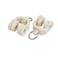 X-DREE 15mm Dia Twin Wheel Plastic Curtain Track Rail Roller Hanging Glider Beige 30Pcs
