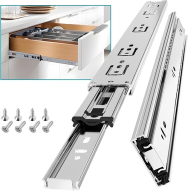 AOLISHENG Full Extension Drawer Slides 22 Inch Ball Bearing Heavy Duty 100 lb Bearing Capacity Drawer Slides 1 Pair