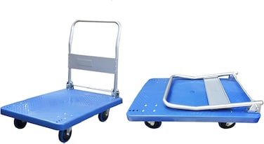 KOVEO Platform Flat Trolley With 300Kg Capacity, Heavy Duty Fiber Load Trolley, Durable Platform Cart For Moving And Transporting Goods, Sturdy Construction, Easy Maneuverability, Industrial Grade
