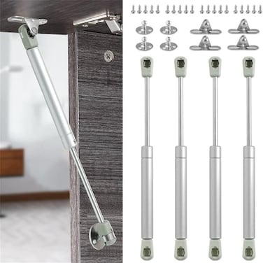 Vrbabies 4 Pcs 100N/22.5Lb Gas Strut Safety Lift Support, Soft Open &amp; Down Lid Support Gas Shocks Gas Spring For Support Kitchen Cabinet Doors Hydraulic Toy Box Shock Absorber Furniture Hinge