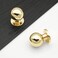 FURFITT 10 Pack Polished Brass Cabinet Knobs 1 Inch/25mm Diameter Shiny Polished Gold Ball Drawer Knobs Solid Zinc Alloy Dresser Kitchen Cupboard Bathroom Furniture Hardware