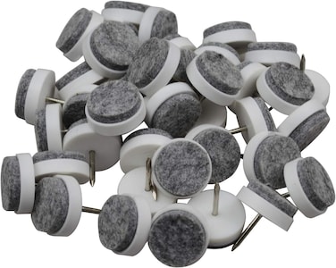 Gutapo 40Pcs Round Heavy Duty Nail-On Felt Pad For Furniture Chair Table Leg Feet Floor Protectors Slide Smoothly (White, Pad Diameter 20mm)