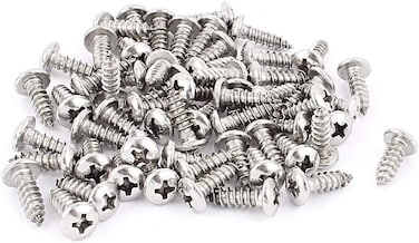 X-DREE 4.2mm X 13mm Pan Head Phillips Self Tapping Screw Fasteners Silver Tone 60 Pcs (73Dbc36D-A222-11E9-8D7C-4Cedfbbbda4E)