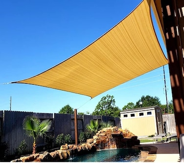 Generic Sun Shade Net,220Gsm,Sand Color,Uv Rate 90%,Sun Shade Cloth For Outdoor Garden Patio Shade Balcony Shades(5X8m)