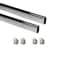Emuca Wardrobe Oval Hanging Rail Kit With End Supports, 750mm, Chromed, Aluminium And Zamak