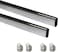 Emuca Wardrobe Oval Hanging Rail Kit With End Supports, 750mm, Chromed, Aluminium And Zamak