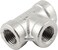 Aexit T ( Parts) Shaped 3 Ports Way 1/4 Npt Female To Female Brass Equal Joint Pipe Fitting Adapter Connector (98Ry825Qf256) Silver Tone