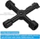 Biella Multi-Function 4-Way Utility Cross Key Wrench - Plumbing Wrench For Gas Electric meter Cabinets Bleed Radiators