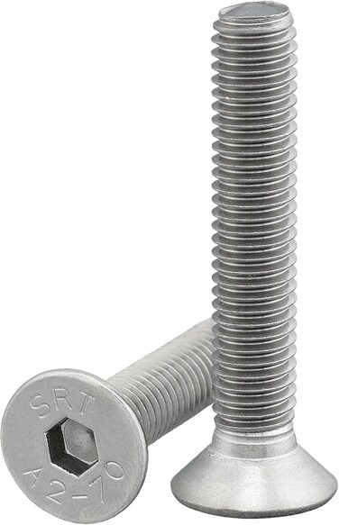 DSM-Verbindungstechnik Countersunk Head Screws With Hexagon Socket (Isk) According To Iso 10642 / Din 7991, Stainless Steel A2, V2A, Countersunk, Hexagon Socket Screws With Countersunk Head