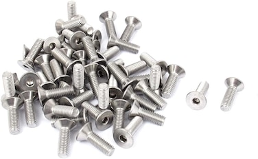 Aexit M5 ( Parts) X 16mm Metric 304 Stainless Steel Hex Socket Countersunk Flat Head Screw (47Ry557Qf308) Bolts 50Pcs