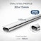 MKGT Oval Rail Wardrobe Polished Chrome Hanging Tube Metal Closet Organizer Cut To Size + End Supports And Screws (1000mm (1.0m) ~39.4&Prime;)