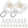 Homoyoyo 10Pcs Curtain Track Rollers Runners Glider Rail Pulley Wheeled Carriers Fold Drapery Runners Hook Rollers