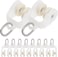 Homoyoyo 10Pcs Curtain Track Rollers Runners Glider Rail Pulley Wheeled Carriers Fold Drapery Runners Hook Rollers