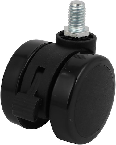 Aexit 2-Inch (Power Supply And Power Module) Diameter M10 Thread Mount Pu Plastic Brake Swivel Replacement Dual Caster Wheel