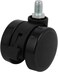 Aexit 2-Inch (Power Supply And Power Module) Diameter M10 Thread Mount Pu Plastic Brake Swivel Replacement Dual Caster Wheel