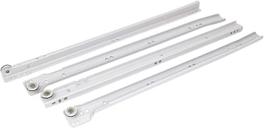 X-DREE 18" Roller Wheel Cabinet Drawer Keyboard Slide Glide Runner White 2 Pairs
