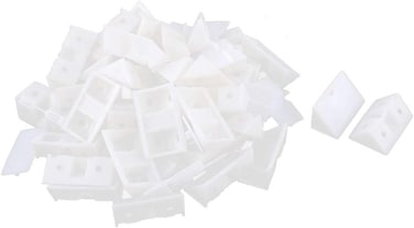 Aexit Furniture Shelf Cabinet Plastic Right Angle Bracket 40Pcs
