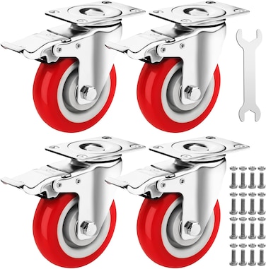 Oasisgalore Set Of 4 Heavy Duty Caster Wheels For Furniture,360 Degree Rotatable Tea Table Moving Wheels Trolley Dolly Wheel (997.90 Kg Load Capacity)