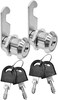 Juliyeh 2 Pcs Cam Locks,Drawer Cabinet Locking,Security Cabinet Lock For Door,20mm Length Zinc Alloy Cupboard Locker Letter Box Locks Silver(The Key Of Each Lock Is Different)