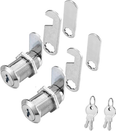Kitmose Cabinet Locks Keyed Alike,Cylinder Cam Locks With Keys,Secure File Drawer Mailbox Rv Storage Replacement Lock,With 3 Lock Plates (2, 1-1/8")