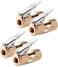 CZC AUTO Heavy Duty Brass Air Chuck, Closed Flow Straight Tire Chuck With Lock-On Clip, 1/4" Fnpt Tyre Chuck For Tire Inflator Pressure Gauge Air Pump Compressor Accessories (Brass, 4 Pack)
