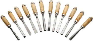 Eilumduo 12 Pcs Wood Carving Chisel Set Full Size Gouges And Chisels For Beginners Hobbyists And Professionals With Black Case