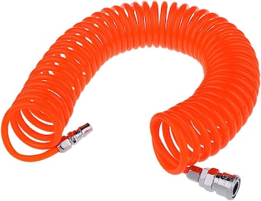 LOVIVER 9M Retractable Coil Air Hose 8mmx5mm Pu With 1/4" Npt Fittings
