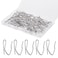 Nydotd 58 Pcs Metal Curtain Hooks Silver Rustproof Stainless Steel Plated Nickel Hooks Heavy-Duty Offset Pin-On Drapery Hooks For Window Curtain Door Curtain And Shower Curtain(1.2" X 1")