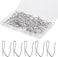 Nydotd 58 Pcs Metal Curtain Hooks Silver Rustproof Stainless Steel Plated Nickel Hooks Heavy-Duty Offset Pin-On Drapery Hooks For Window Curtain Door Curtain And Shower Curtain(1.2" X 1")