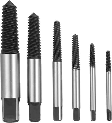 Docooler 6Pcs Broken Bolt Screw Extractor Remover Set Easy Out Drill Bits Tools Kit 3-22mm