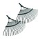 Yardwe 2Pcs Garden Leaf Rake Carbon Steel 22-Teeth Poly Shrub Grass Rake With Wood Handle For Lawn Quick Clean Up (Random Color)