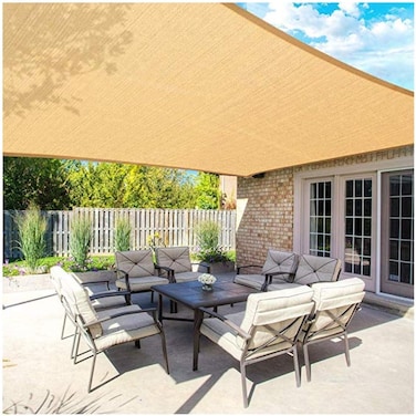 YSHCA Shade Fabric, 85% Shading Rate Shade Cloth, Polyethylene Heavy Duty Shade Sails Sunblock Net For Garden Cover Flowers Plants Patio,Beige_6X18Ft/2X6M