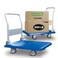 Restaurantware-Rw Clean 35.5 X 23.25 X 27.75 Inch Platform Cart, 1 Large Flat Hand Cart - 660-Pound Capacity, Foldable Handle, Blue Plastic Flatbed Dolly Cart, Heavy-Duty, For Warehouses Or Homes