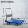 Restaurantware-Rw Clean 35.5 X 23.25 X 27.75 Inch Platform Cart, 1 Large Flat Hand Cart - 660-Pound Capacity, Foldable Handle, Blue Plastic Flatbed Dolly Cart, Heavy-Duty, For Warehouses Or Homes