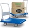 Restaurantware-Rw Clean 35.5 X 23.25 X 27.75 Inch Platform Cart, 1 Large Flat Hand Cart - 660-Pound Capacity, Foldable Handle, Blue Plastic Flatbed Dolly Cart, Heavy-Duty, For Warehouses Or Homes