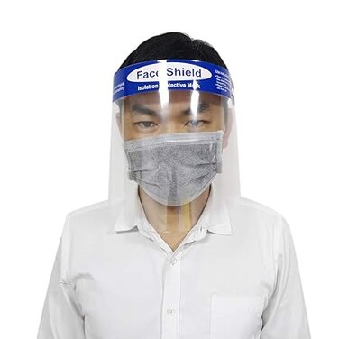 قناع وجه واقي من الأقمشة غير المنسوجة من Zrom Mainstayae، مضاد للرذاذ، عازل، مقاوم للغبار، مضاد للضباب، قابل لتعديل الطول، مناسب لورش عمل تجهيز الأغذية.