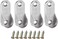 TOPBATHY Oval Clothes Hanging Rod Holder (4 Pieces Support And 8 Pieces Screws)