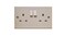 Generic 2 Gang 3 Pin Socket White