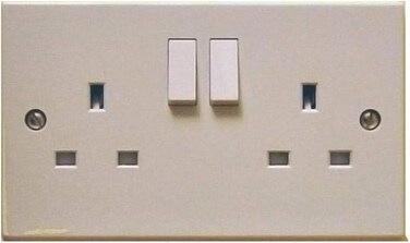 Generic 2 Gang 3 Pin Socket White