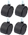 VNDEFUL 4 Piece 8mm Screw Double Wheel Threaded Swivel Caster For Office Chair(Black)
