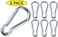 Branded Boards Black &amp; Silver Zinc-Galvanized Heavy Duty Bushcraft Carabiner Spring Snap Clip Link Hooks 200-500lb Load 2, 6 &amp; 12 Packs