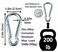 Branded Boards Black &amp; Silver Zinc-Galvanized Heavy Duty Bushcraft Carabiner Spring Snap Clip Link Hooks 200-500lb Load 2, 6 &amp; 12 Packs