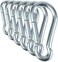Branded Boards Black &amp; Silver Zinc-Galvanized Heavy Duty Bushcraft Carabiner Spring Snap Clip Link Hooks 200-500lb Load 2, 6 &amp; 12 Packs