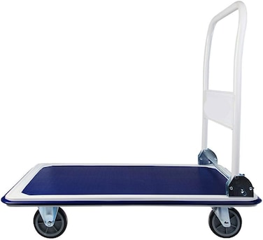 JJSFJH Tools Folding Rolling Flatbed Cart Hand Platform Truck Push Loading Trolley 60 * 90cm Load Bearing About 300Kg